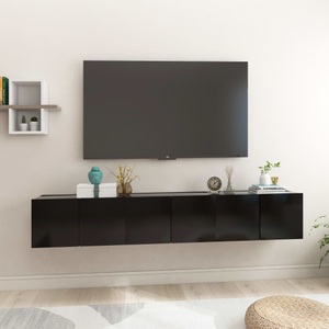 vidaXL, vidaXL TV-Hängeschränke 3 Stk. Schwarz 60x30x30 cm, vidaXL TV-Hängeschränke 3 Stk. Schwarz 60x30x30 cm