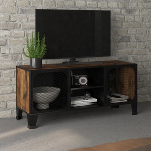 vidaXL, vidaXL TV-Schrank Rustikales Braun 105x36x47 cm Metall und MDF, vidaXL TV-Schrank Rustikales Braun 105x36x47 cm Metall und MDF