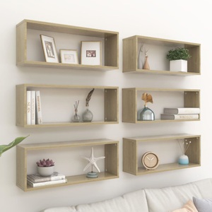 vidaXL, vidaXL Würfelregale 6 Stk. Sonoma-Eiche 60x15x23 cm Spanplatte, vidaXL Würfelregale 6 Stk. Sonoma-Eiche 60x15x23 cm Holzwerkstoff
