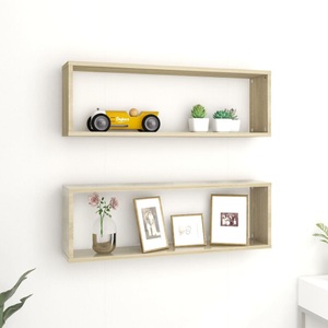 vidaXL, vidaXL Würfelregale 2 Stk. Sonoma-Eiche 80x15x26,5 cm Spanplatte, vidaXL Würfelregale 2 Stk. Sonoma-Eiche 80x15x26,5 cm Holzwerkstoff