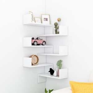 vidaXL, vidaXL Wand-Eckregale 2 Stk. Weiß 40x40x50 cm Spanplatte, vidaXL Wand-Eckregale 2 Stk. Weiß 40x40x50 cm Holzwerkstoff