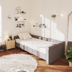 vidaXL, vidaXL Tagesbett USB Hellgrau Stoff 90x200 cm, 