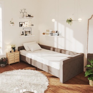 vidaXL, vidaXL Tagesbett USB Taupe Stoff 90x200 cm, 