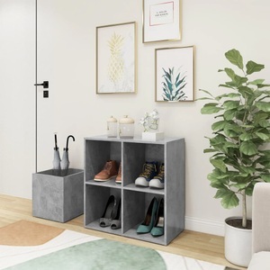 vidaXL Flur-Schuhschrank Betongrau 105x35,5x70 cm Spanplatte