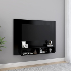 vidaXL, vidaXL TV-Wandschrank Schwarz 120x23,5x90 cm Spanplatte, vidaXL TV-Wandschrank Schwarz 120x23,5x90 cm Holzwerkstoff