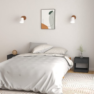 vidaXL, vidaXL Nachttische 2 Stk. Grau 40x31x40 cm Massivholz Kiefer, vidaXL Nachttische 2 Stk. Grau 40x31x40 cm Massivholz Kiefer