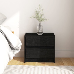 vidaXL, vidaXL Nachttisch Schwarz 40x30,5x35,5 cm Massivholz Kiefer, 