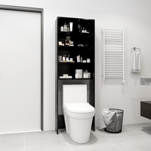 vidaXL, vidaXL Waschmaschinenschrank Schwarz 64x24x190 cm, vidaXL Waschmaschinenschrank Schwarz 64x24x190 cm