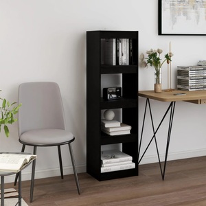 vidaXL, vidaXL Bücherregal Raumteiler Schwarz 40x30x135,5 cm Massivholz Kiefer, vidaXL Bücherregal Raumteiler Schwarz 40x30x135,5 cm Massivholz Kiefer