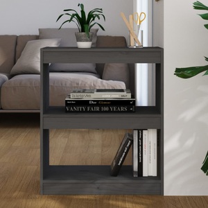 vidaXL, vidaXL Bücherregal/Raumteiler Grau 60x30x71,5 cm Massivholz Kiefer, vidaXL Bücherregal/Raumteiler Grau 60x30x71,5 cm Massivholz Kiefer