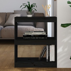 vidaXL, vidaXL Bücherregal/Raumteiler Schwarz 60x30x71,5 cm Massivholz Kiefer, vidaXL Bücherregal/Raumteiler Schwarz 60x30x71,5 cm Massivholz Kiefer