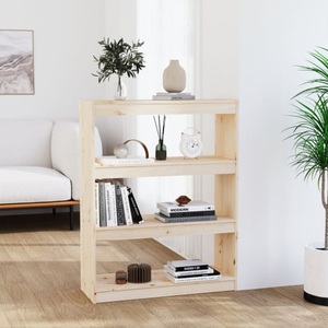 vidaXL, vidaXL Bücherregal Raumteiler 80x30x103,5 cm Massivholz Kiefer