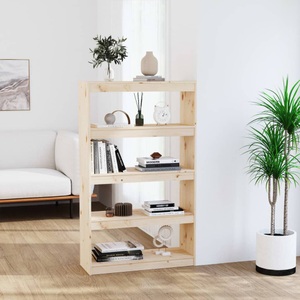 vidaXL, vidaXL Bücherregal Raumteiler 80x30x135,5 cm Massivholz Kiefer, vidaXL Bücherregal Raumteiler 80x30x135,5 cm Massivholz Kiefer