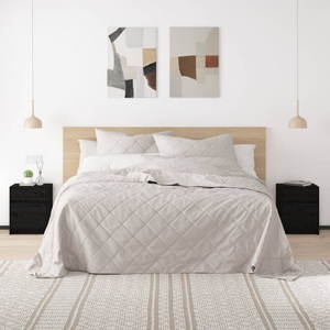 vidaXL, vidaXL Nachttische 2 Stk. Schwarz 40x31x50 cm Massivholz Kiefer, vidaXL Nachtschränke 2 Stk. Schwarz 40x31x50 cm Massivholz Kiefer