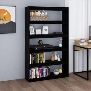 vidaXL, vidaXL Bücherregal/Raumteiler Schwarz 100x30x167,5cm Massivholz Kiefer, vidaXL Bücherregal/Raumteiler Schwarz 100x30x167,5cm Massivholz Kiefer