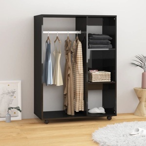 vidaXL, vidaXL Kleiderschrank Hochglanz-Schwarz 80x40x110 cm Spanplatte, 