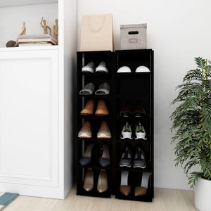 vidaXL, vidaXL Schuhschränke 2 Stk. Schwarz 25x27x102 cm, vidaXL Schuhschränke 2 Stk. Schwarz 27,5x27x102 cm