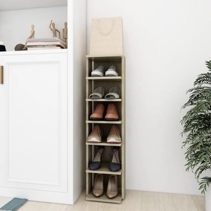 vidaXL Schuhschrank Sonoma-Eiche 25x27x102 cm Spanplatte