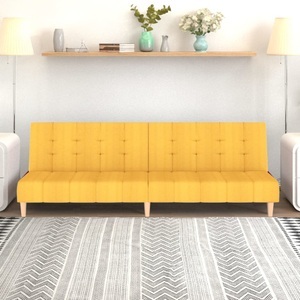 vidaXL, vidaXL Schlafsofa 2-Sitzer Gelb Stoff, 