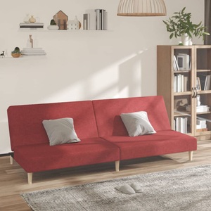 vidaXL, vidaXL Schlafsofa 2-Sitzer Weinrot Stoff, 