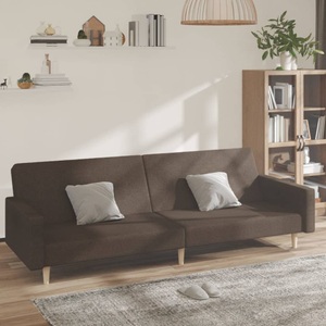 vidaXL, vidaXL Schlafsofa 2-Sitzer Dunkelbraun Stoff, 