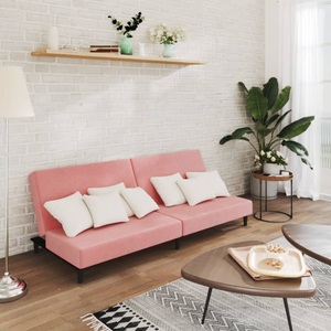 vidaXL, vidaXL Schlafsofa 2-Sitzer Rosa Samt, 