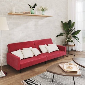 vidaXL, vidaXL Schlafsofa 2-Sitzer Weinrot Samt, 