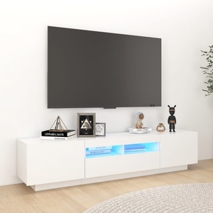 vidaXL, vidaXL TV-Schrank mit LED-Leuchten Weiß 180x35x40 cm, vidaXL TV-Schrank mit LED-Leuchten Weiß 180x35x40 cm