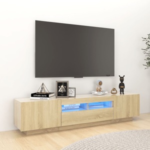 vidaXL, vidaXL TV-Schrank mit LED-Leuchten Sonoma-Eiche 180x35x40 cm, vidaXL TV-Schrank mit LED-Leuchten Sonoma-Eiche 180x35x40 cm