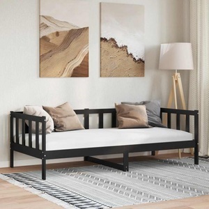 vidaXL, vidaXL Tagesbett Schwarz Kiefer Massivholz 90x200 cm, vidaXL Tagesbett Schwarz Massivholz Kiefer 90x200 cm