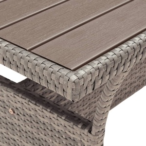 vidaXL, vidaXL Gartentisch Grau 120x70x66 cm Poly Rattan, vidaXL Gartentisch Grau 120x70x66 cm Poly Rattan
