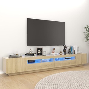 vidaXL, vidaXL TV-Schrank mit LED-Leuchten Sonoma-Eiche 260x35x40 cm, vidaXL TV-Schrank mit LED-Leuchten Sonoma-Eiche 260x35x40 cm