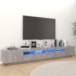 vidaXL, vidaXL TV-Schrank mit LED-Leuchten Betongrau 260x35x40 cm, vidaXL TV-Schrank mit LED-Leuchten Betongrau 260x35x40 cm