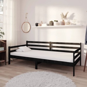 vidaXL, vidaXL Tagesbett Schwarz Kiefer Massivholz 90x200 cm, 