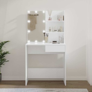 vidaXL, vidaXL Schminktisch mit LED Weiß 74,5x40x141 cm