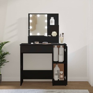 vidaXL, vidaXL Schminktisch mit LED Schwarz 86,5x35x136 cm