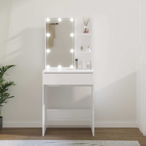 vidaXL, vidaXL Schminktisch mit LED Hochglanz-Weiß 60x40x140 cm