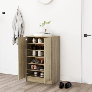 vidaXL, vidaXL Schuhschrank Sonoma-Eiche 60x35x92 cm Spanplatte, vidaXL Schuhschrank Sonoma-Eiche 60x35x92 cm Holzwerkstoff