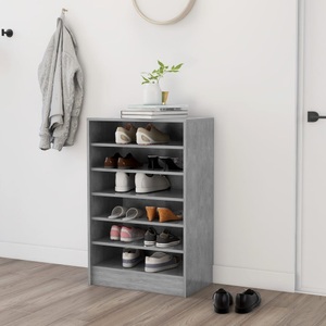 vidaXL, vidaXL Schuhschrank Betongrau 60x35x92 cm Holzwerkstoff, vidaXL Schuhschrank Betongrau 60x35x92 cm Holzwerkstoff
