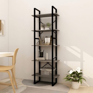vidaXL, vidaXL Bücherregal 5 Fächer Grau 60x30x175 cm Massivholz Kiefer, vidaXL Bücherregal 5 Fächer Grau 60x30x175 cm Massivholz Kiefer