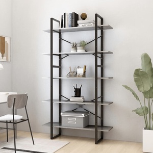 vidaXL, vidaXL Bücherregal 5 Fächer Betongrau 100x30x175 cm Holzwerkstoff, vidaXL Bücherregal 5 Fächer Betongrau 100x30x175 cm Holzwerkstoff