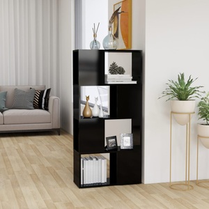 vidaXL, vidaXL Bücherregal Raumteiler Hochglanz-Schwarz 60x24x124,5 cm, vidaXL Bücherregal Raumteiler Hochglanz-Schwarz 60x24x124,5 cm