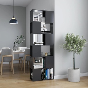 vidaXL, vidaXL Bücherregal Raumteiler Grau 60x24x186 cm Spanplatte, 