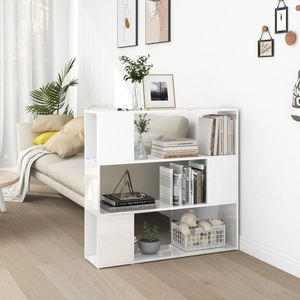 vidaXL, vidaXL Bücherregal Raumteiler Hochglanz-Weiß 100x24x94 cm, vidaXL Bücherregal Raumteiler Hochglanz-Weiß 100x24x94 cm