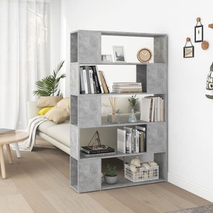 vidaXL, vidaXL Bücherregal Raumteiler Betongrau 100x24x155 cm Holzwerkstoff