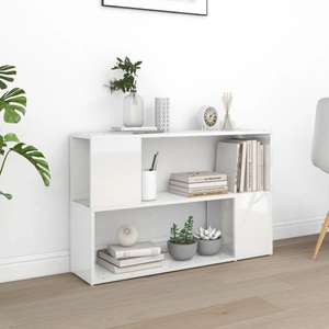 vidaXL, vidaXL Bücherregal Hochglanz-Weiß 100x24x63 cm Spanplatte, vidaXL Bücherregal Hochglanz-Weiß 100x24x63 cm Holzwerkstoff