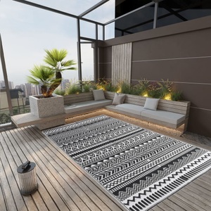 vidaXL, vidaXL Outdoor-Teppich Schwarz 190x290 cm PP