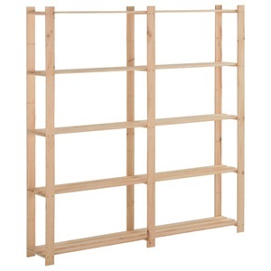 vidaXL, vidaXL Lagerregal mit 5 Böden 170x28,5x170 cm Massivholz Kiefer, vidaXL Lagerregal mit 5 Böden 170x28,5x170 cm Massivholz Kiefer