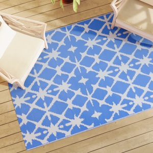 vidaXL, vidaXL Outdoor-Teppich Blau und Weiß 140x200 cm PP
