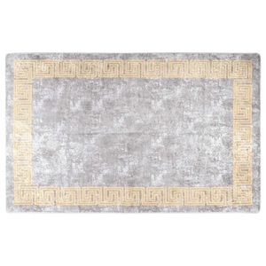 vidaXL, vidaXL Teppich Waschbar 80x150 cm Grau Rutschfest, vidaXL Teppich Waschbar 80x150 cm Grau Rutschfest